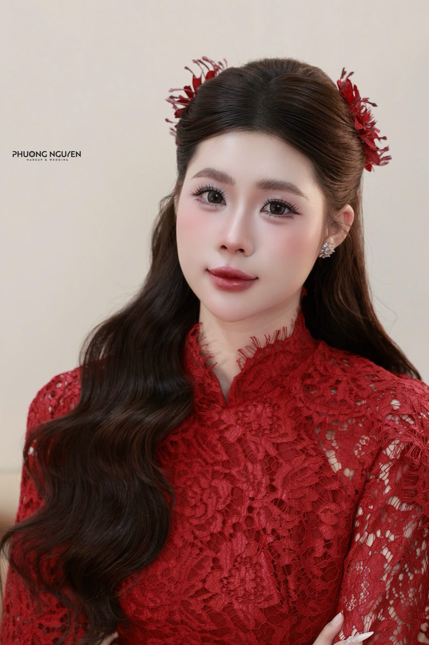 Áo dài cưới đỏ sang trọng