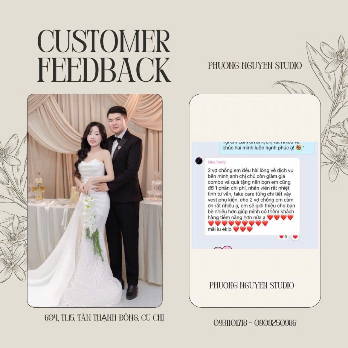 Đánh giá thật của khách hàng Phương Nguyễn Studio